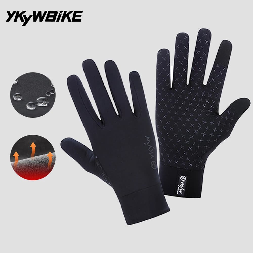 YKYWBIKE Women's Winter Cycling Gloves Touch Screen Water Resistant Padded Bike Gloves Anti-Slip Running Elastic