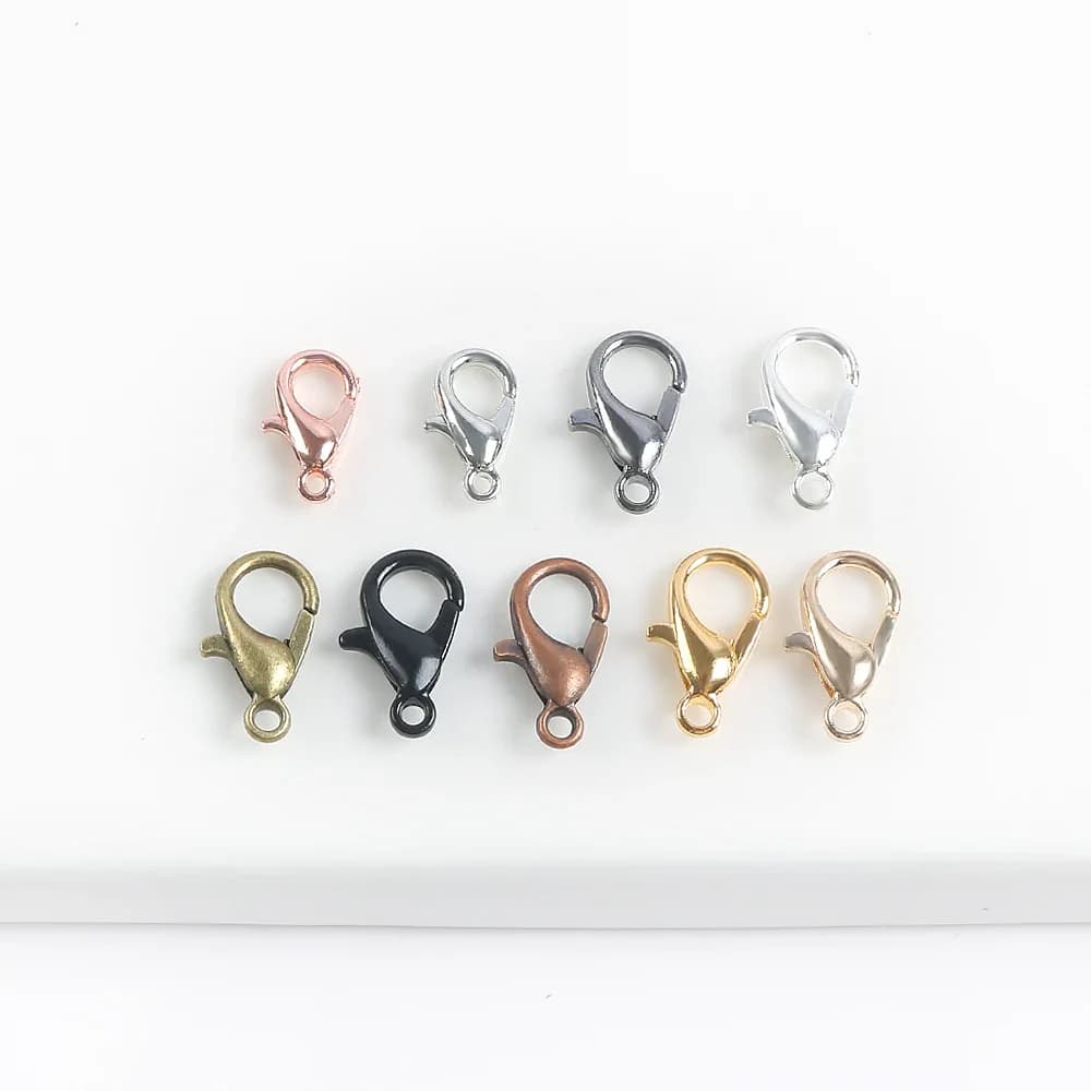 50 chiusure a moschettone per bracciali collane ganci fai da te accessori per chiusura a catena per risultati di creazione di gioielli all'ingrosso
