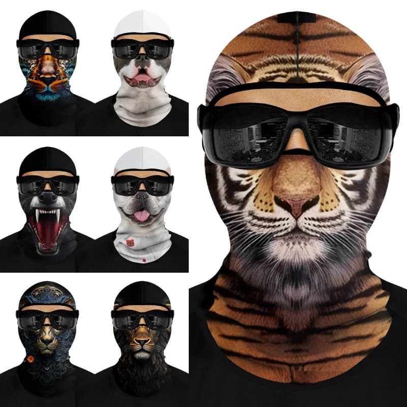 Motorcycle Riding Helmet Inner Head Mask Breathable Quick Dry Printed Face Cover for Summer Outdoor Sports Mountaineering
