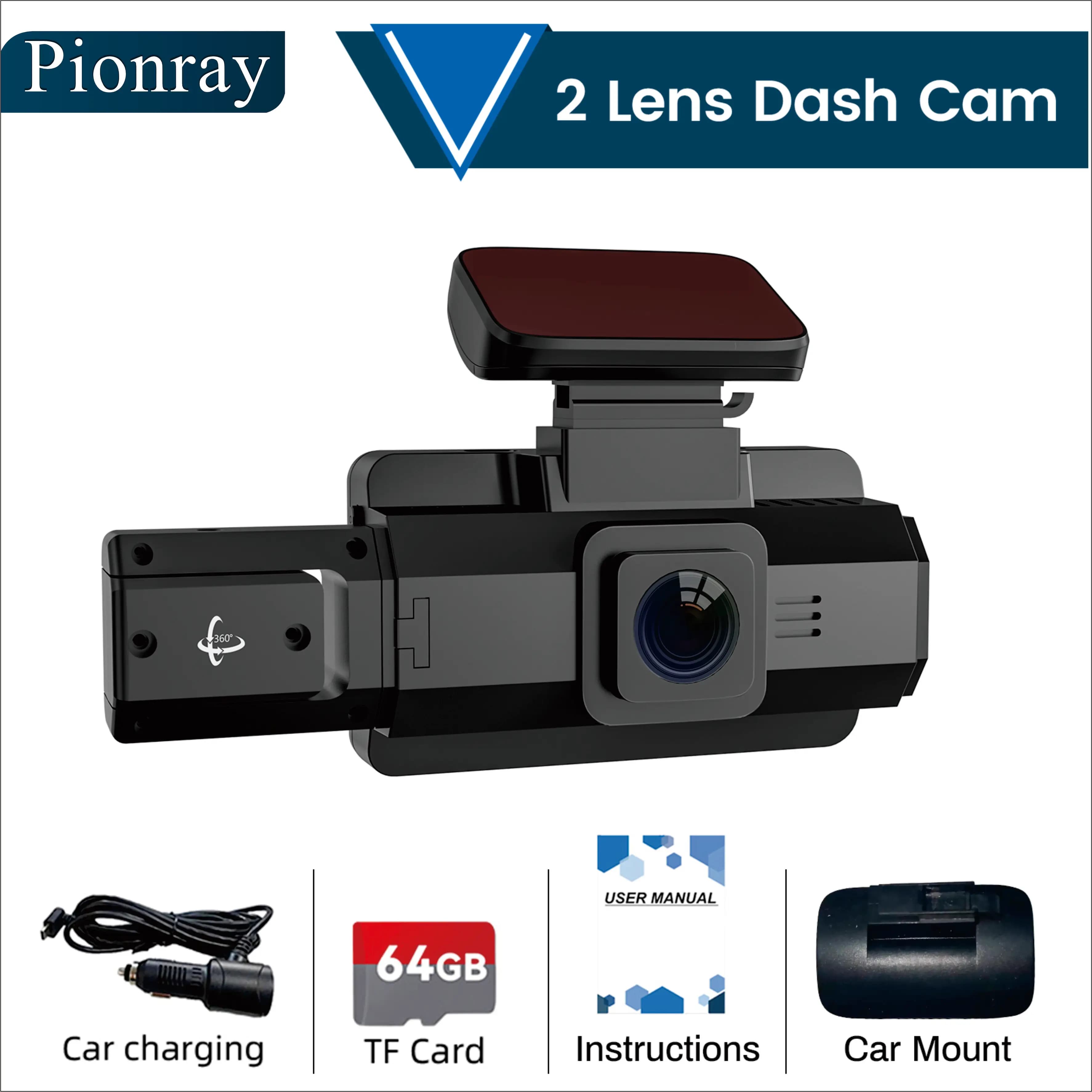 "Dashboard chamber 1080P to 2 lenses, car camera with G sensor, night vision, Android Auto, CarPlay, backup recorder"