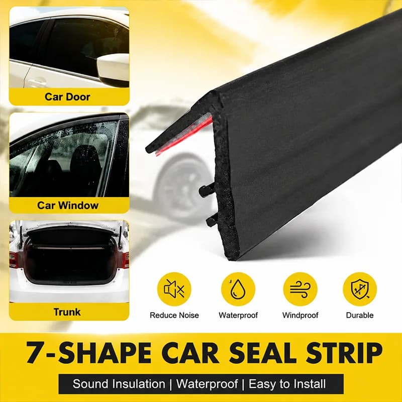 7 Shape Car Rubber Seal Strip Sound Insulation Waterproof Weather Stripping for Car Door Window