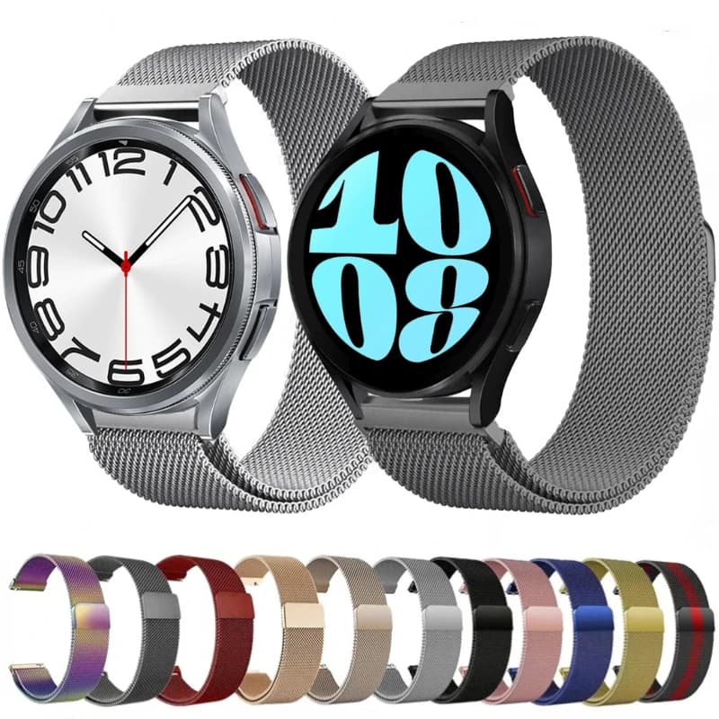 Cinturino in metallo milanese da 22mm 20mm per Samsung Galaxy watch 7 6 5 4 cinturino magnetico traspirante per Huawei watch GT4/5 46mm
