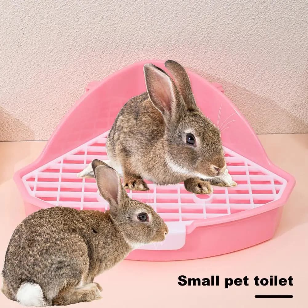 Pentola per lettiera per conigli Trainer per vasino per animali Conigli Scatola per WC ad angolo Staccabile Furetto cavo Criceto Drago Gatto Cavia