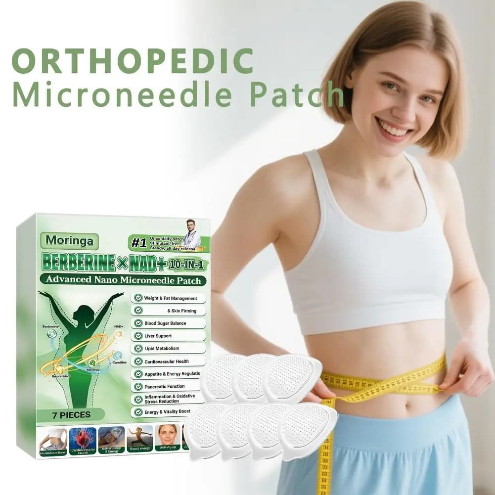 Advanced 10-in-1 Microneedle Curtain with Berberin and NAD+, Natural Skin Raxing Ingredients, Body Daily Modeling and Weight Loss