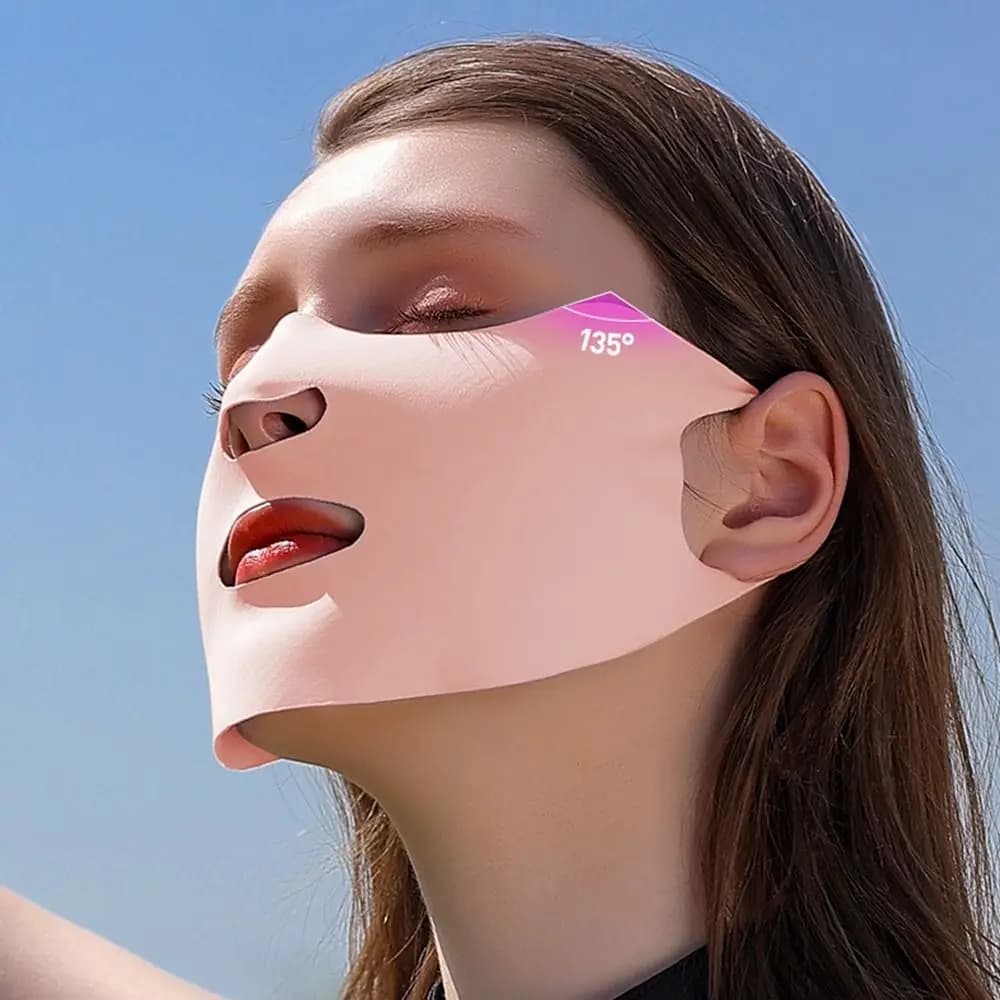 Sun UV Protection Face Scarves Silk Scarf Summer For Men Sunscreen Mask Ice Silk Face Scarf Sunscreen Veil Anti-uv Face Cover