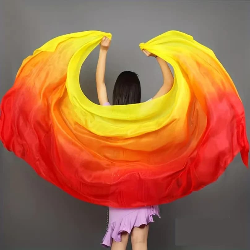 Imitation Silk Performance Dance Gradient Light Texture Veil Shawls Belly Dance Veils Women Scarf Costumes Accessor 250cmx114cm