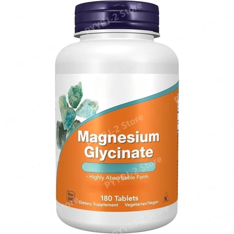 Magnesium Glycinate 200mg, 180 Tablets, Highly Absorbable Form, Non-GMO, Gluten Free, Vegan, Mineral Dietary Supplement