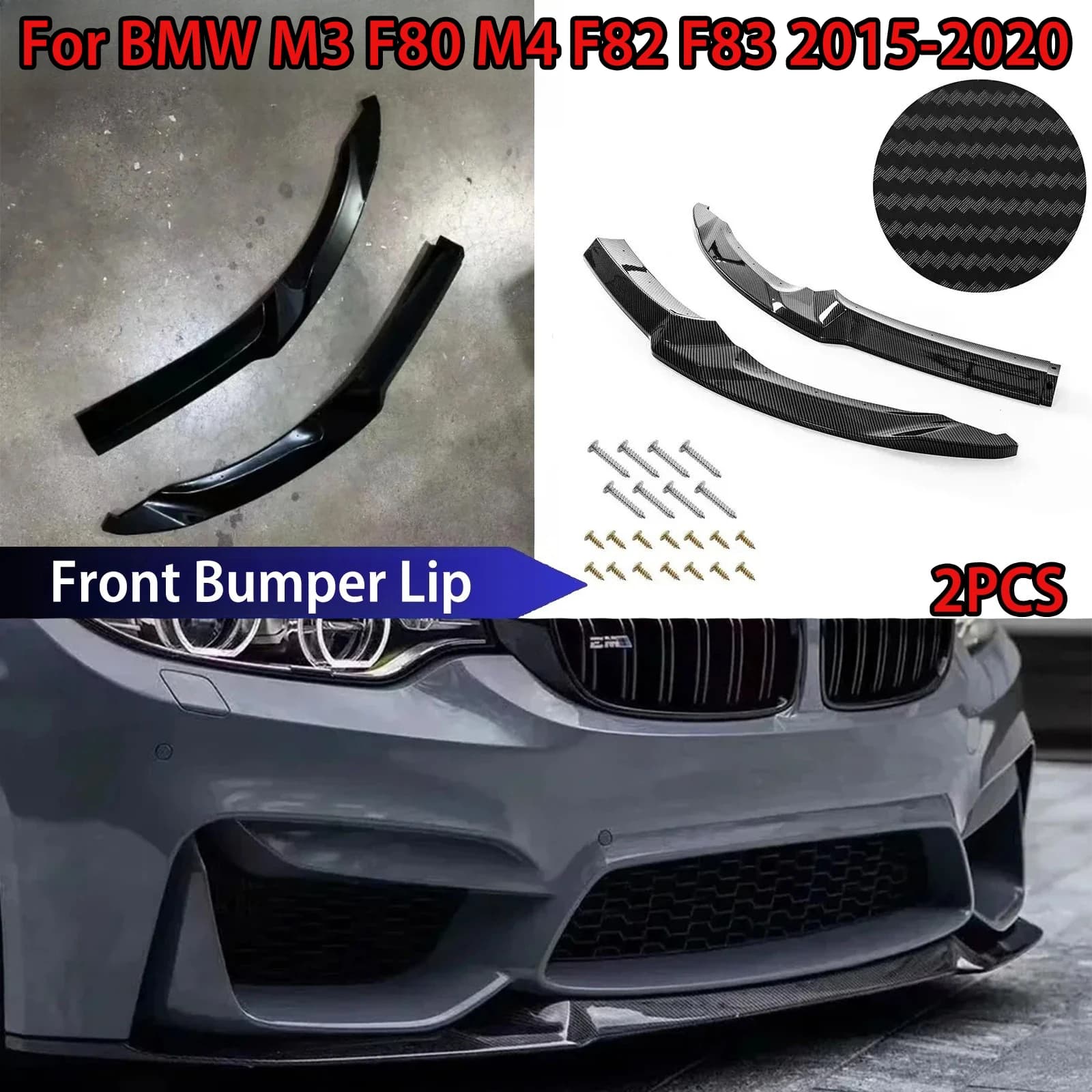 Per BMW M3 F80 M4 F82 F83 2015-2020 Paraurti Anteriore Labbro CS Stile Splitter Diffusore Spoiler Modifica Esterno Tuning Ricambi Auto