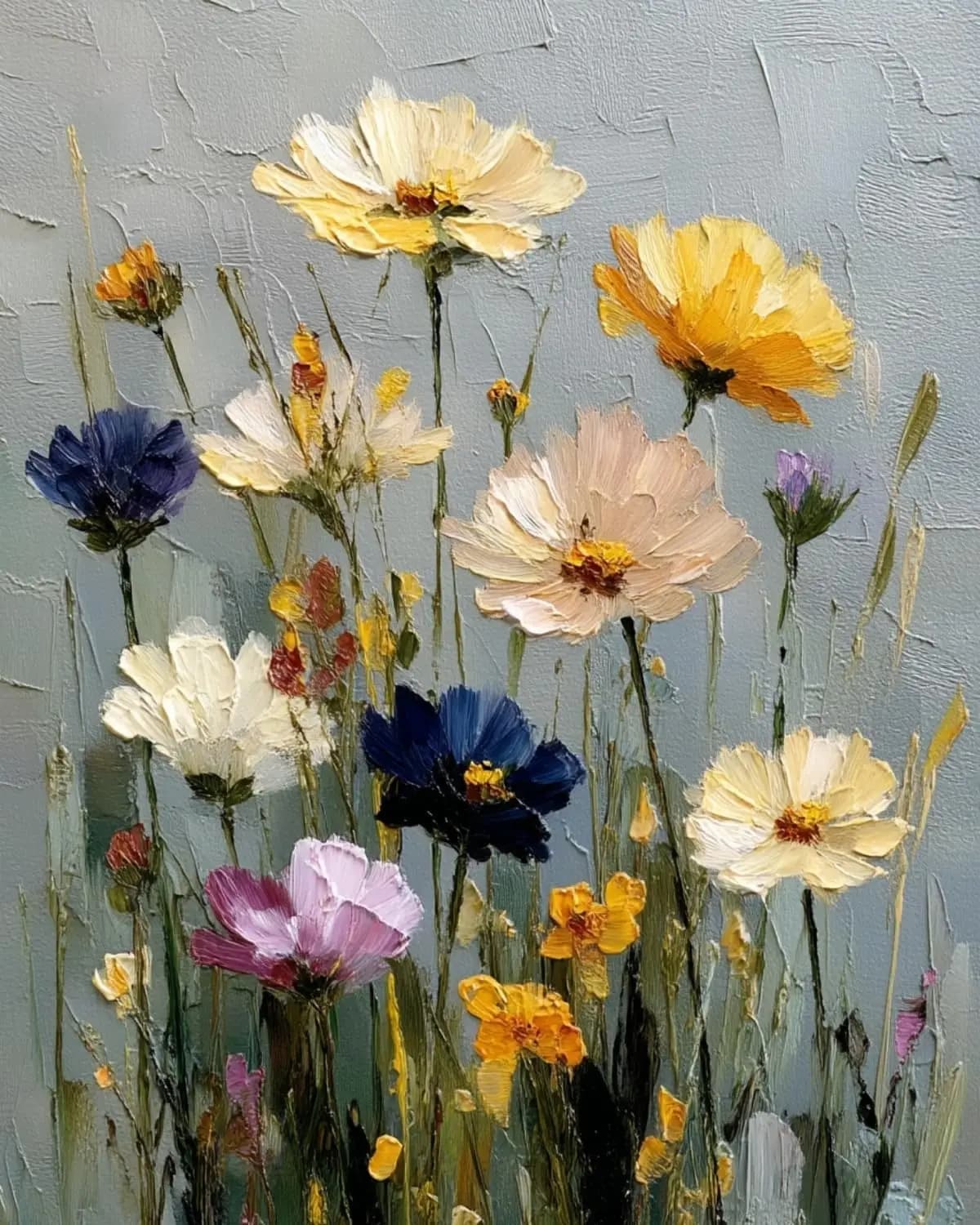 Wild Flowers Paint by Numbers Kit for Adults Beginner, DIY Acrylic Oil Painting on Canvas 16x20 inch Home Wall Decor