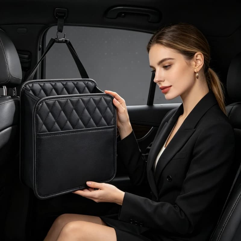 Organizer Multifunzionale Impermeabile da Appendere al Sedile dell'Auto, Borsa Portaoggetti con Sacchetto per Rifiuti, Adatto alla Maggior Parte delle Auto