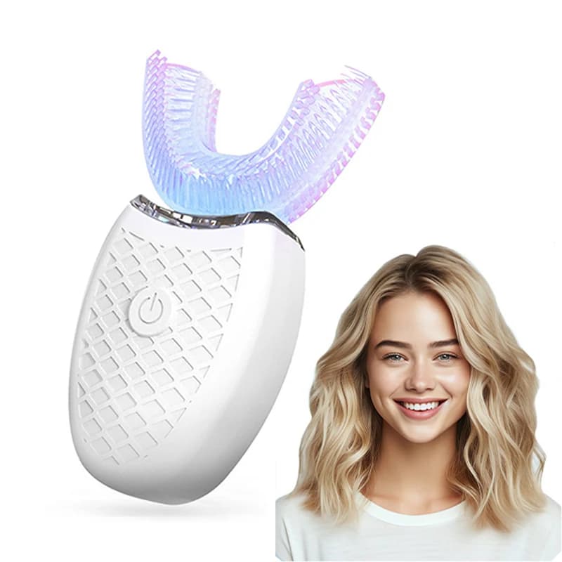 U-shaped automatic adult toothbrush 360 ° Waterproof electric toothbrush with full mouth whitening wireless charging