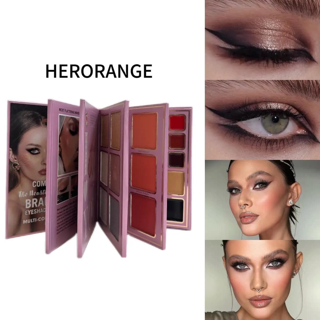 78 color book style makeup palette: shiny and opaque shades, highlighter and contour, professional kit all in one