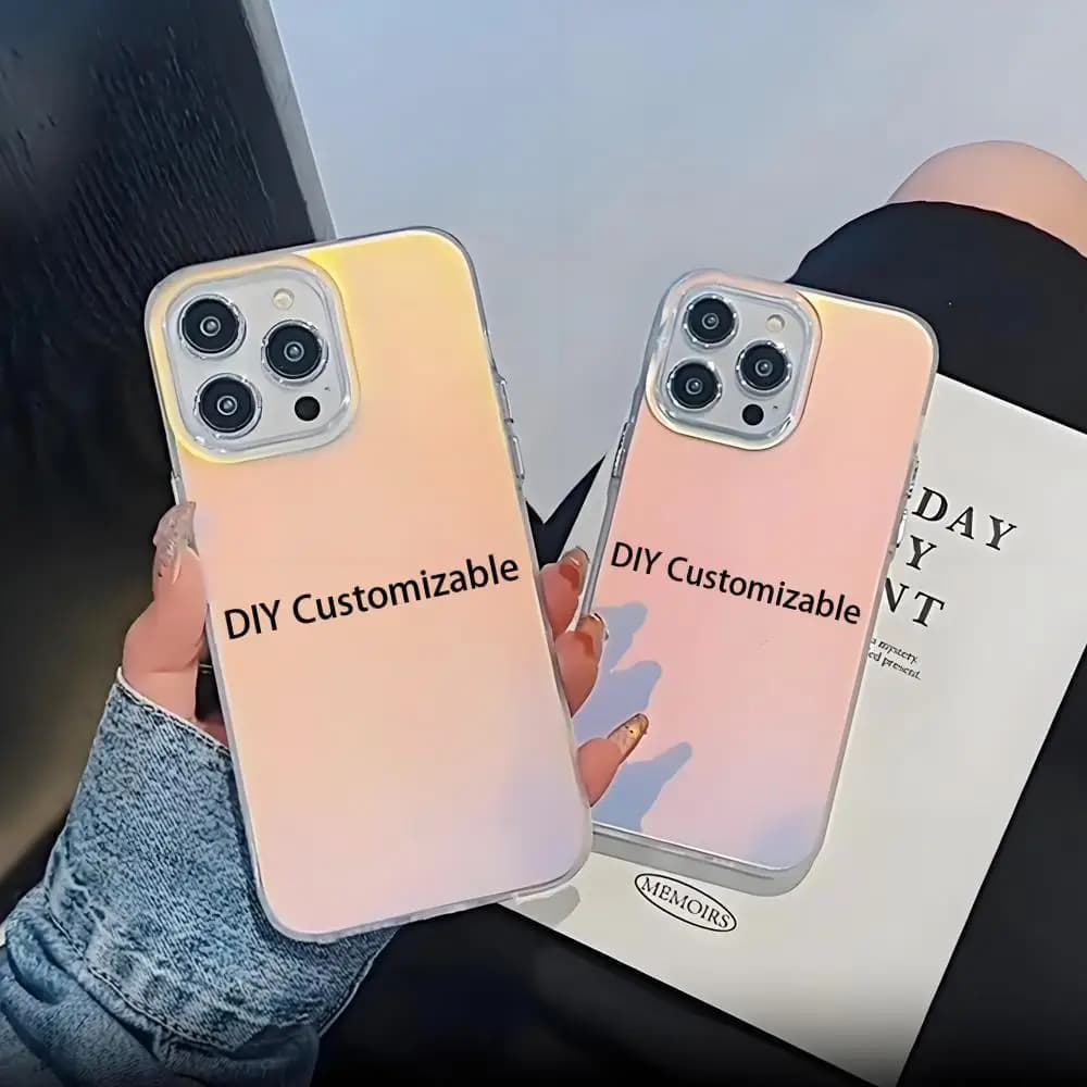 Cover Protettiva Antiurto Personalizzabile Fai-da-te con Gradiente Laser per iPhone 17 Pro Max 16 15 14 13 12 11 Pro Max 17Air