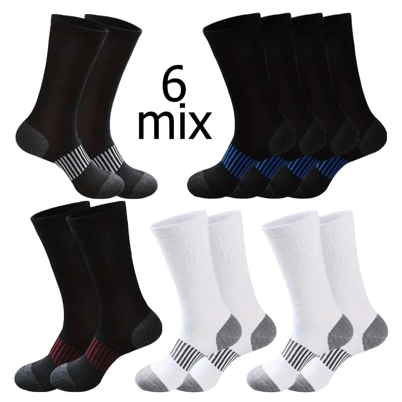 38-44 basketball sports socks 6 pairs of medium length socks for women and men for all seasons