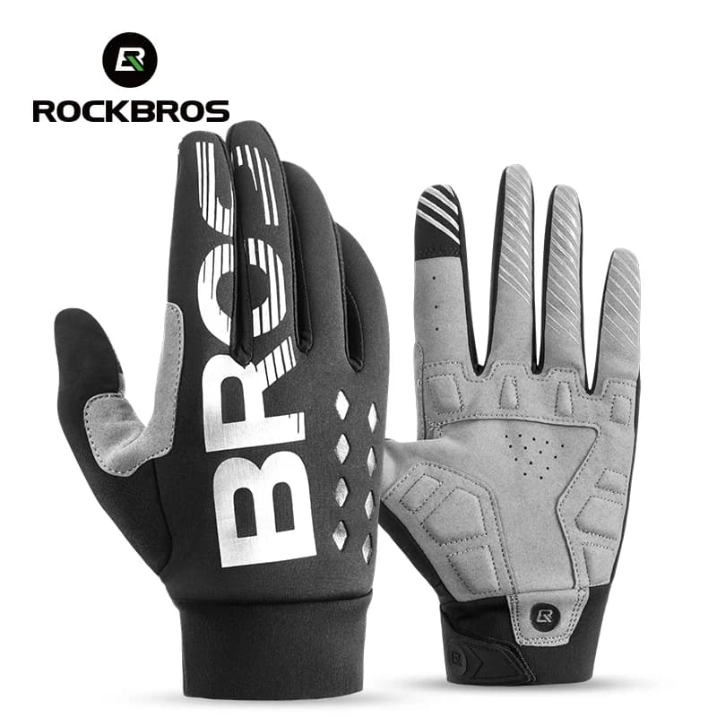 ROCKBROS Guanti da ciclismo compatibili con touchscreen a dita intere per biciclette e motocicli Uomini e donne - Primavera Autunno Inverno