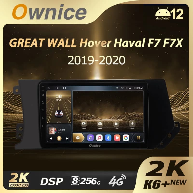Ownice K6 + 2K per GREAT WALL Hover Haval F7 F7X 2019 - 2020 Autoradio Multimediale GPS 8G+256G Stereo Android 12 Senza 2din