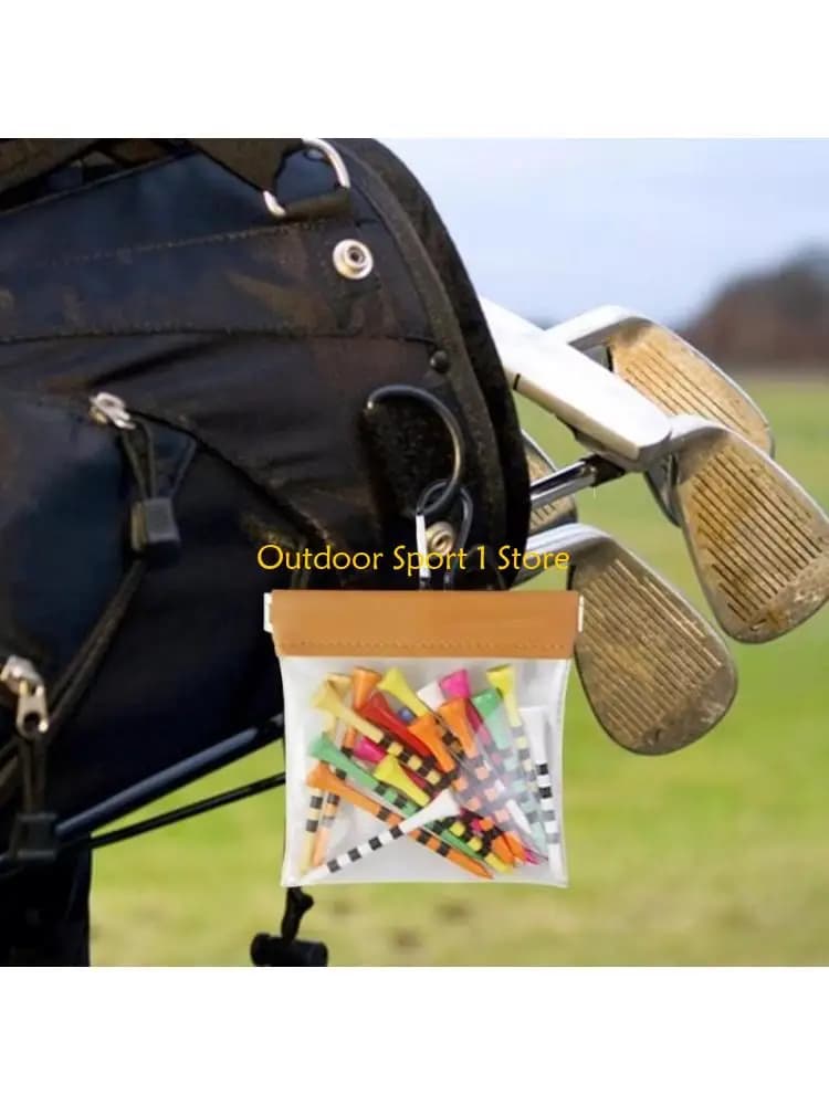 A0KA Borsa trasparente per da golf con clip Custodia per da golf portatile Marsupio leggera Custodia per da golf