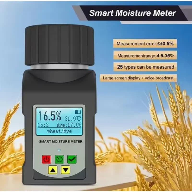 25 Grains Type Factory Price Bean Moisture Meter Cocoa and Coffee Hygrometer with Voice Broadcast