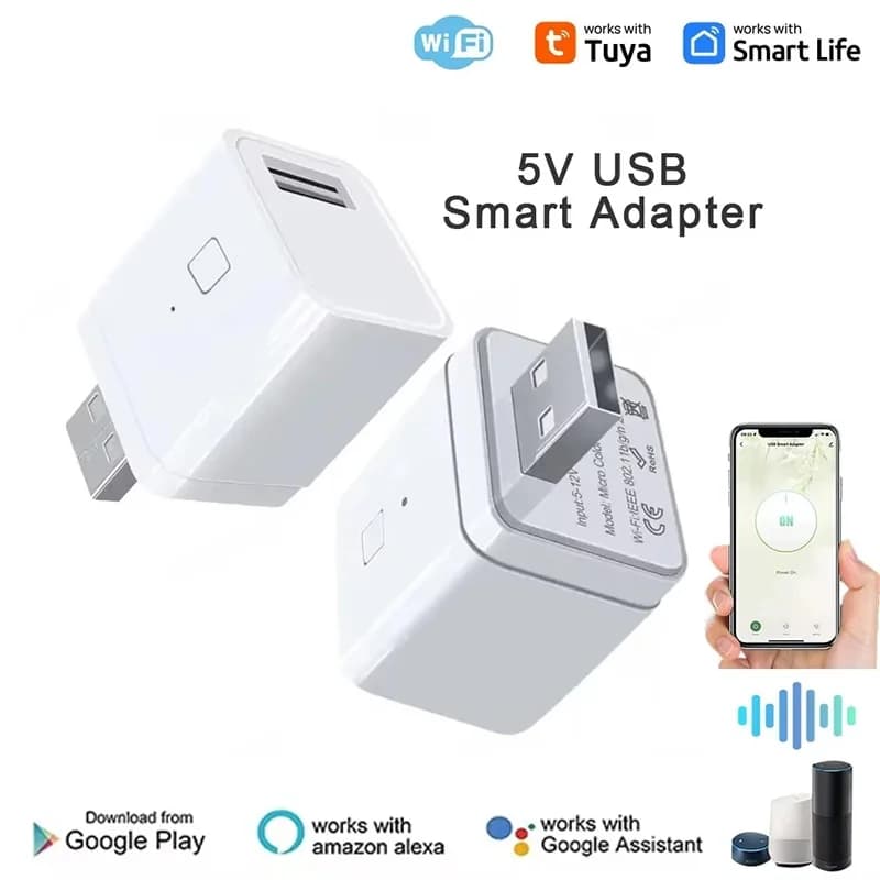 Smart Micro USB Adaptor Switch Switch WiFi USB Power Adaptor Smart Timing Charge Plug Works With Alexa Google Alexa Google Alice