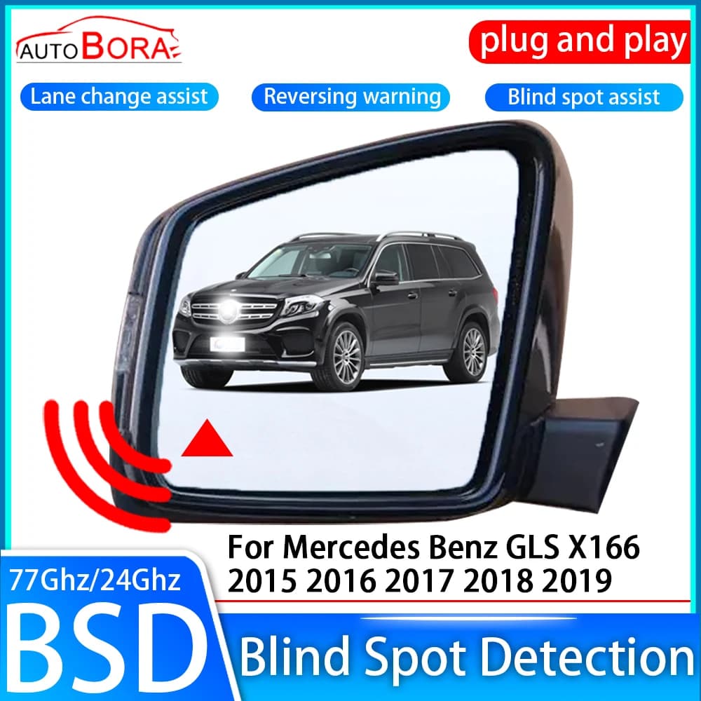 ZhuCamX Sistema di rilevamento punto cieco per auto BSD BSA BSM Sensore di monitoraggio dello specchietto retrovisore per Mercedes Benz GLS X166 2015 ~ 2019