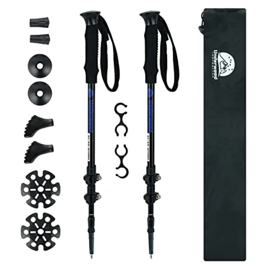 Trekking Poles Collapsible Hiking Poles - 2 Pack Adjustable Aluminum Hiking Sticks, Lightweight Walking Sticks for Women, Men,