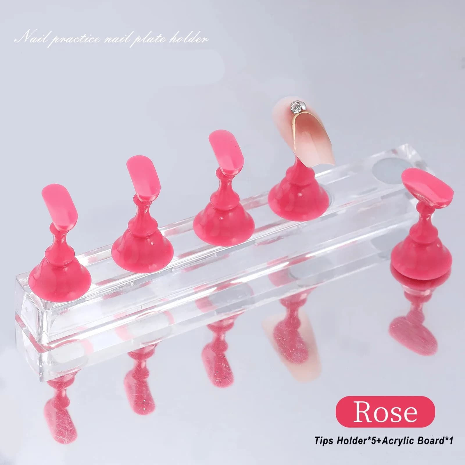 Espositore per Smalto Gel Oro Rosa, Set di 5 Pezzi, Supporto Magnetico per Unghie a Forma di Scacchiera, Espositore per Pratica Oro e Argento