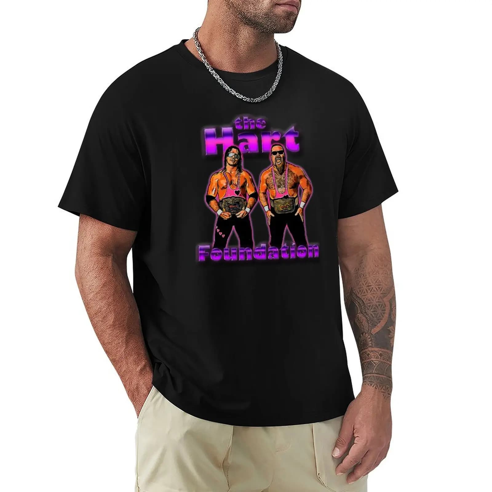 T-shirt The Hart Foundation Plus Size Basic a maniche corte