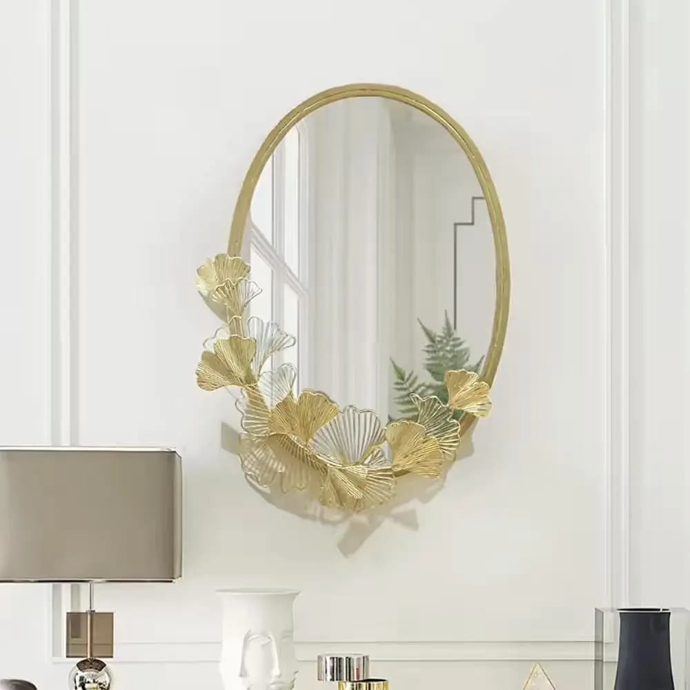 Bathroom bathroom mirror round wall-mounted wall-mounted bedroom cosmetic mirror sink European toilet small mirror simple
