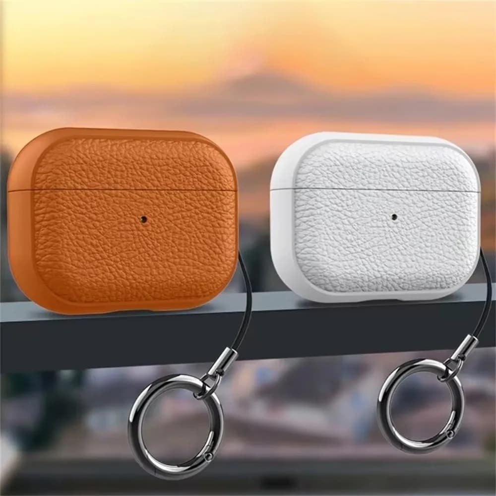Custodia per auricolari in pelle TPU Protezione protettiva completa antiurto Antigraffio con cordino Custodia per auricolari per AirPods Pro 3