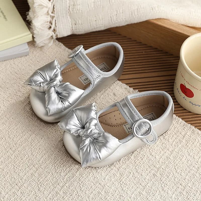 Scarpe Mary Jane da Principessa per Bambine con Fiocco Carino, Nuove Scarpe Eleganti Primaverili 2026 per Bambini, Suola Morbida, Semplici ed Eleganti, Ballerine da Festa