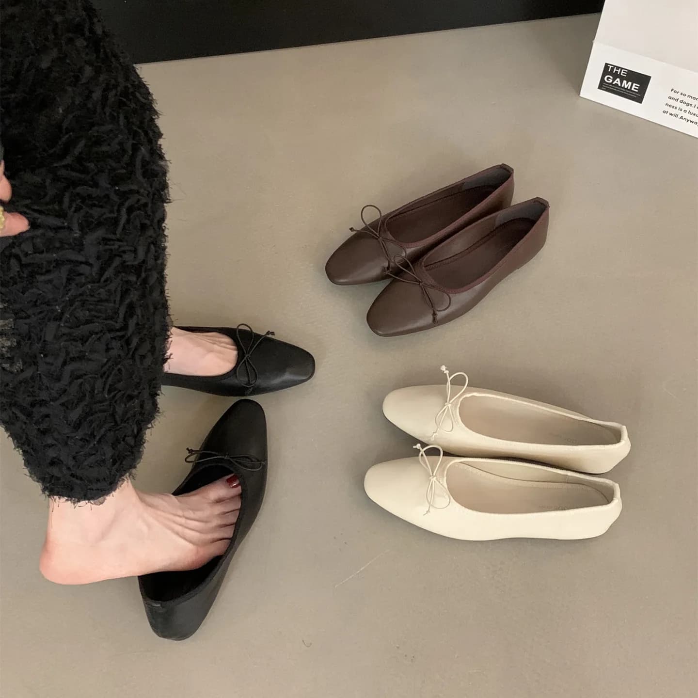 Bailamos nuove scarpe basse da donna di marca moda punta tonda da donna eleganti scarpe da ballo morbide e poco profonde