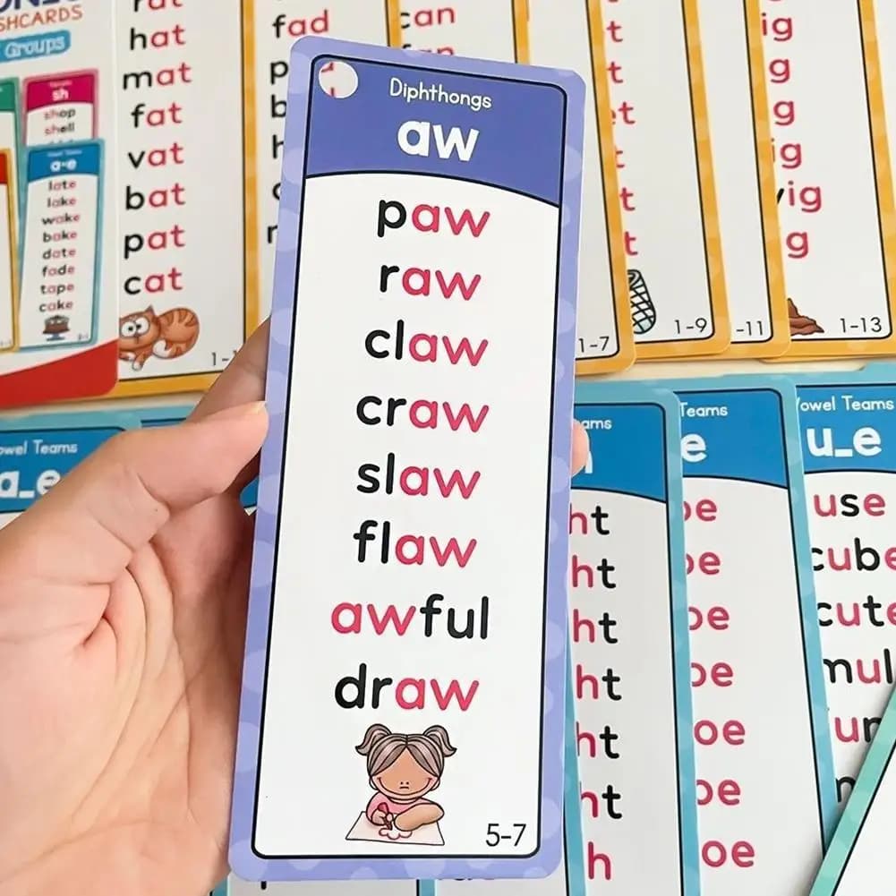 117 Groups Phonics Flashcards for Kids Alphabet Sound Matching Cards Early Educational Reading Spelling Learning Toys for Childr