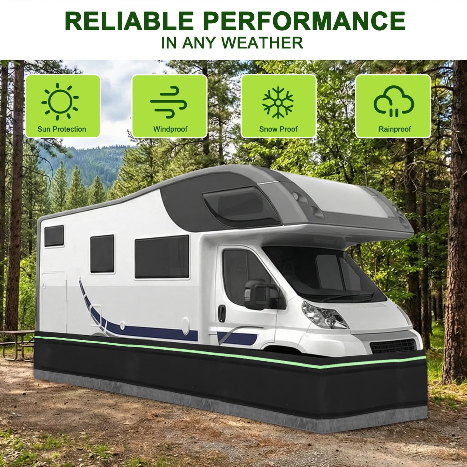 Anti-winding Edges for Trailers, Easy Installation, Expenses for Mobile Homes, 12m Height x 26m Length, for Garden Exterior Courtyard