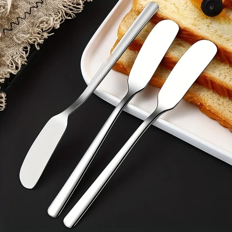 2 pieces, butter knife, stainless steel butter knife, cheese spreader, kitchen butter shovel, multifunction butter shovel
