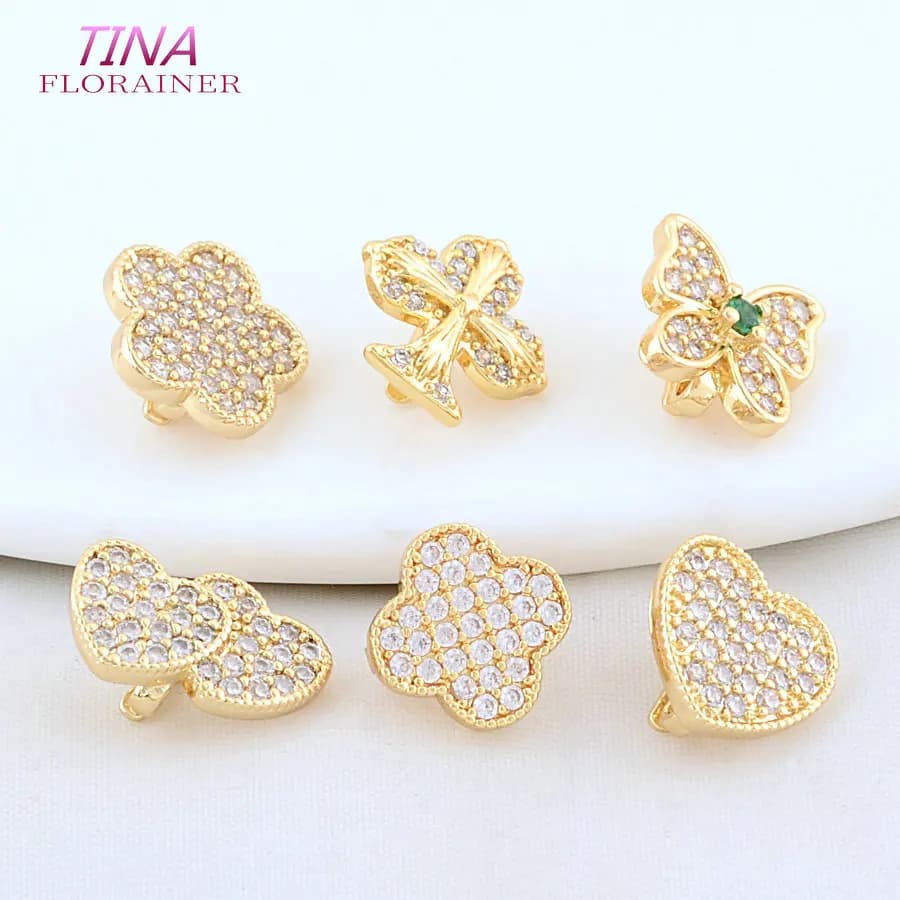 6PCS 18K Gold Color Brass Clasps Butterfly Heart Star Connect Clasps Jewelry Necklaces Bracelets Making Supplies Diy Accessories