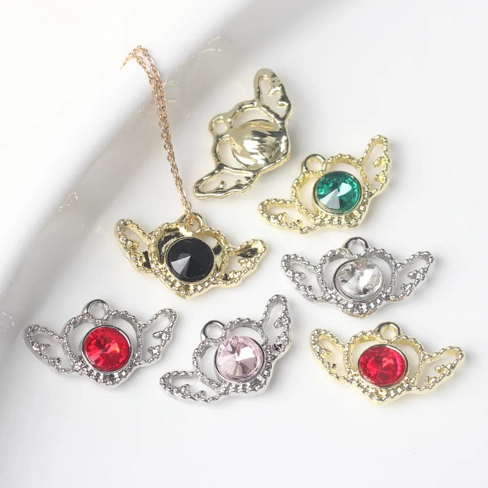 10 pcs/lot 22*13MM In Zinc Alloy Strass Inlay Heart Pendants And FAI Pendants From The Bracelets That Make Accessories