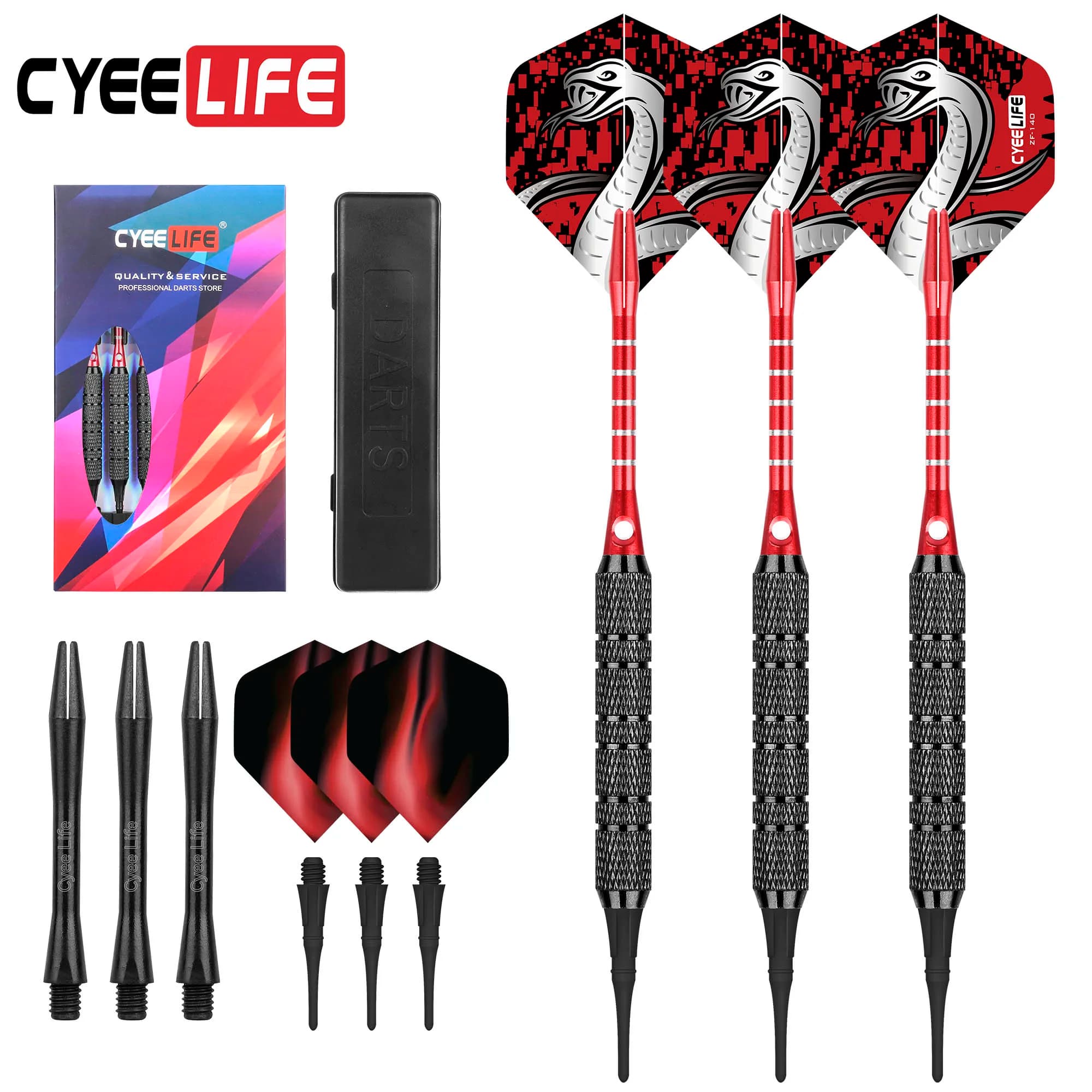 CyeeLife 18/22g Dardo da lancio morbido Asta di alluminio Colla resistente alla lancio Testa Pratica Concorrenza Bersaglio di intrattenimento professionale