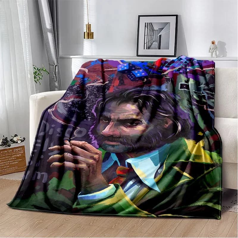 Disco Elysium Game Gamer Cartoon Blanket,Soft Throw Blanket for Home Bedroom Bed Sofa Picnic Travel Office Cover Blanket Kids