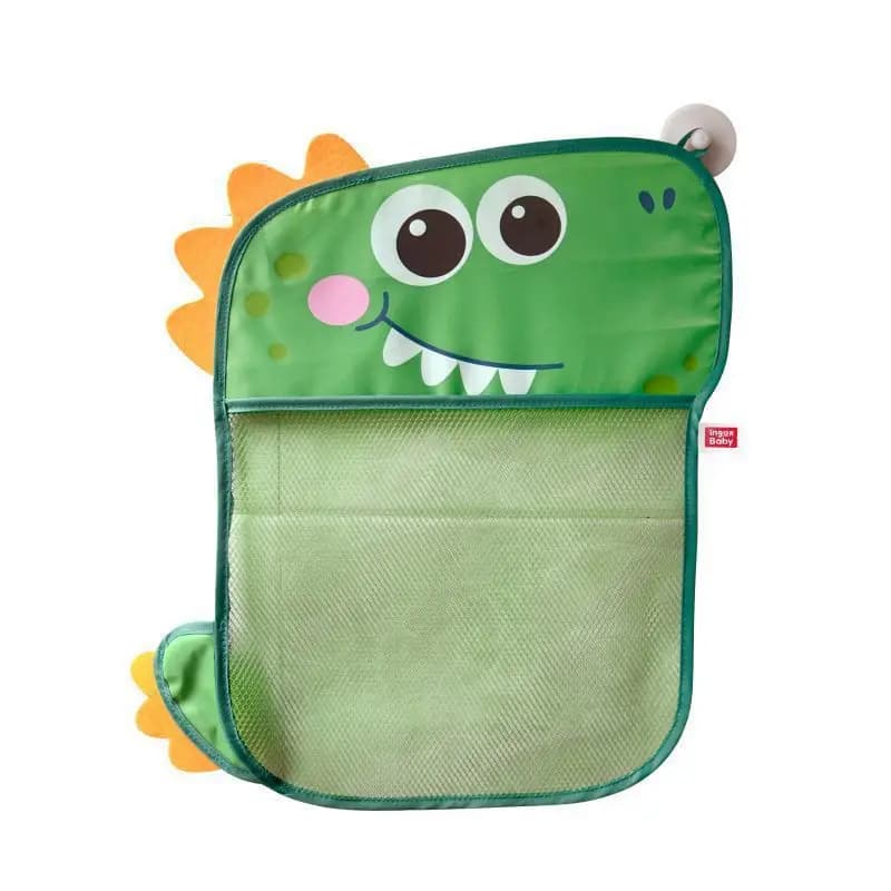 Dinosaur Kids Bath Toy Storage Bag Mesh Hanging Organizer Suction Cup Bathroom Bathtub Doll Water Toys Basket