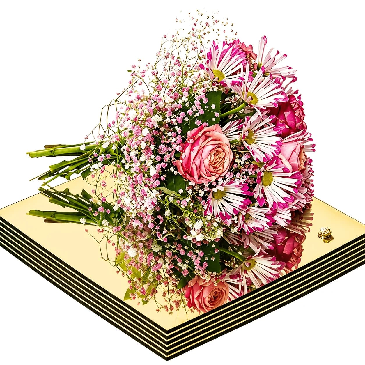 Durable Acrylic Mirror Tray Practical Household Decor Fit Bathroom Mirror Makeup Counter Living Room Bedroom Hotel 25x25cm 4PCS