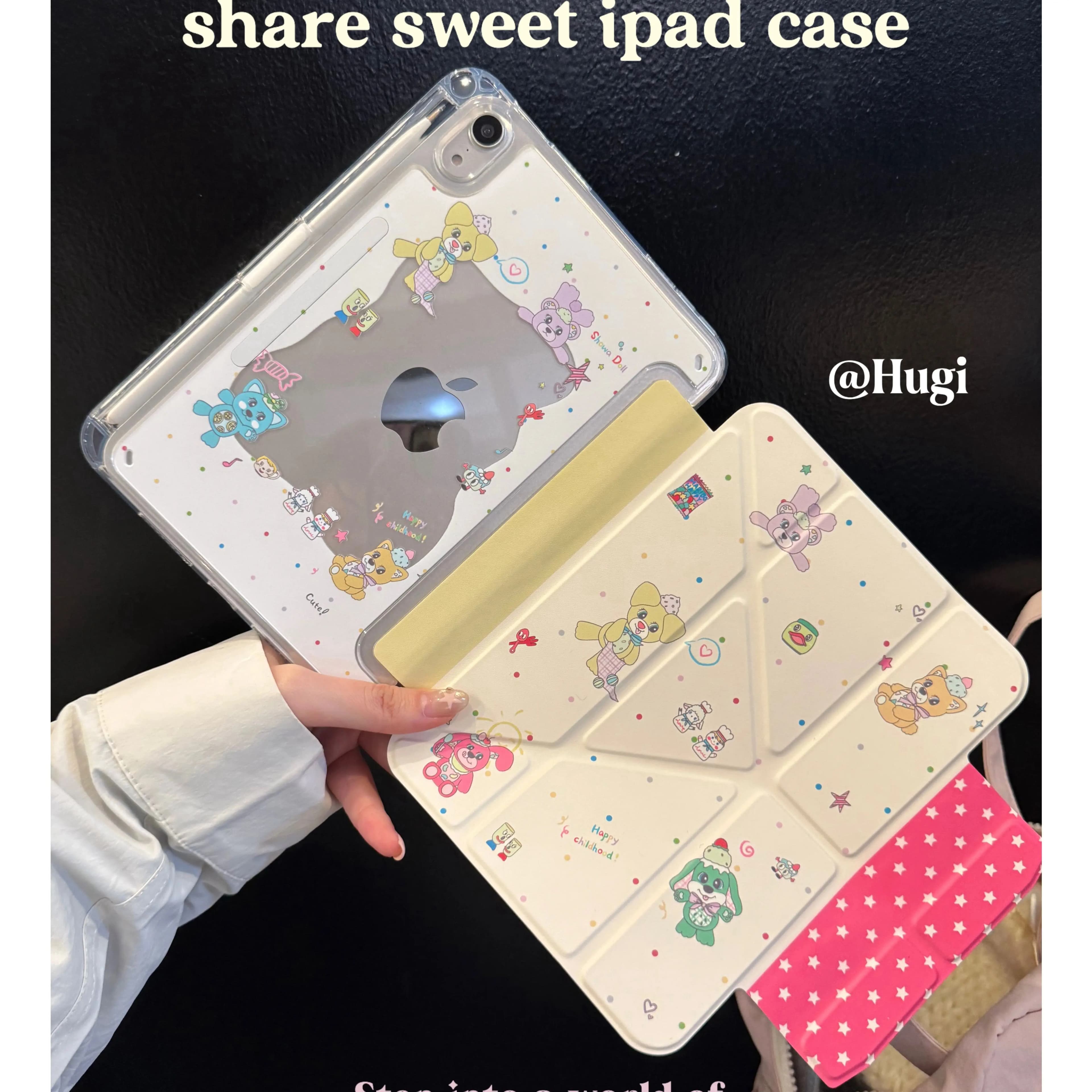 Korean Ins Retro Showa Toys Y2K Cover For iPad Pro 13 11th M5 M4 12.9 A16 10 8 7 9th 10th For iPad Air 11 M2 M3 Mini Tablet Case