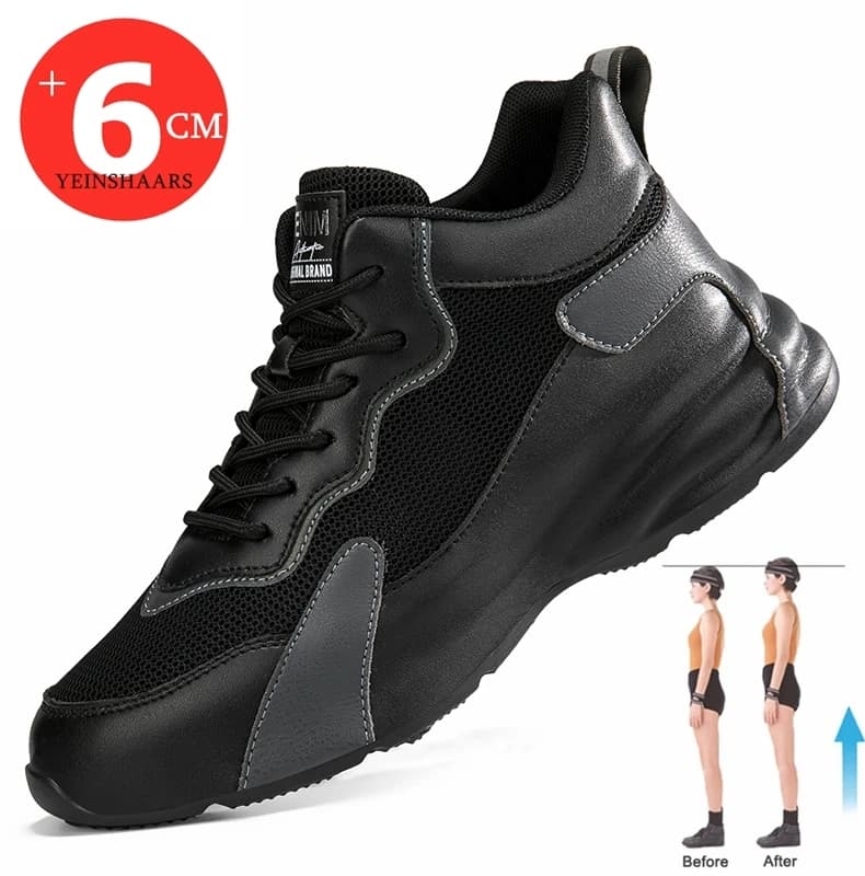 Scarpe da uomo con rialzo scarpe da ginnastica con tacco nascosto scarpe Casual traspiranti estive per uomo aumentare la soletta 6CM di altezza che aumenta le scarpe uomo