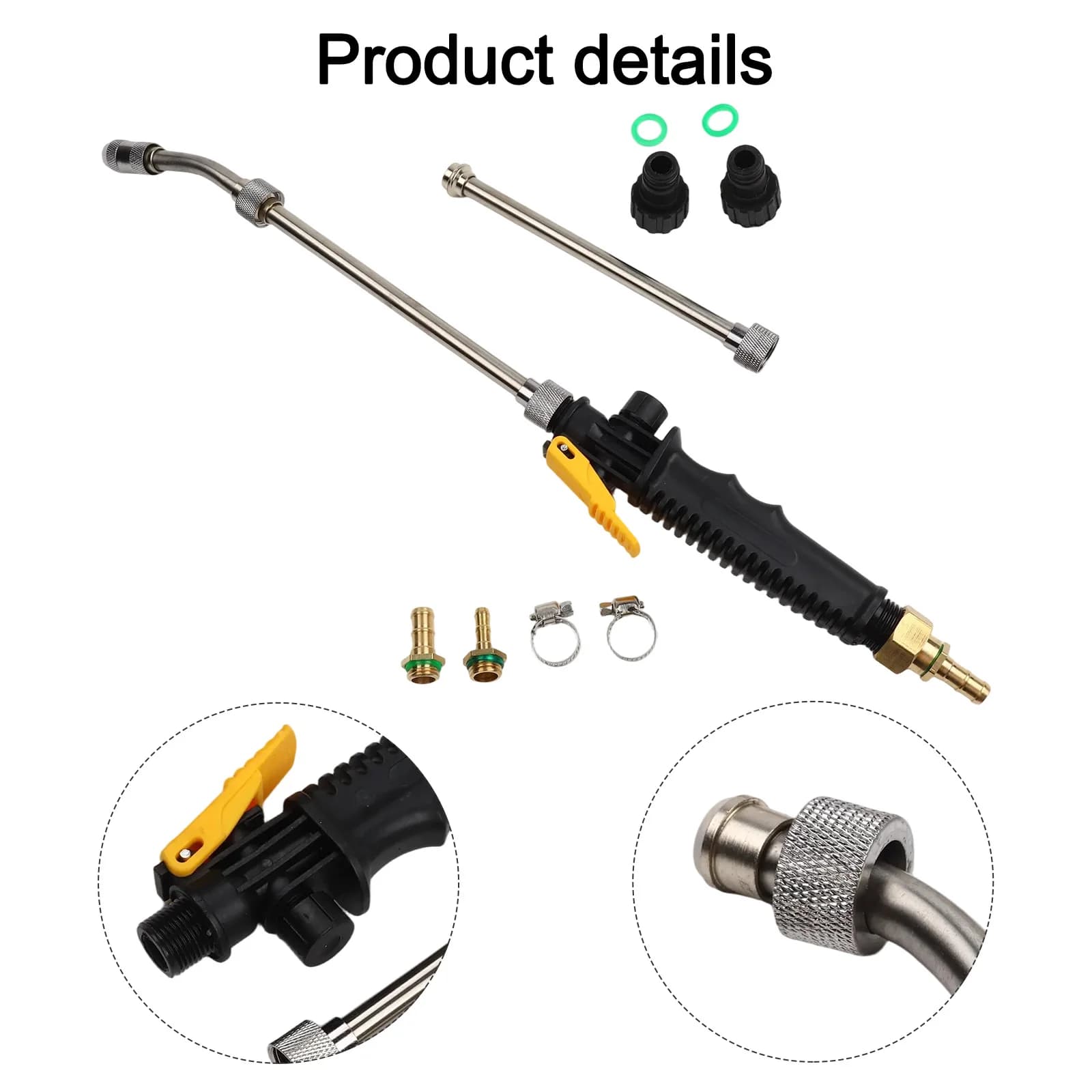 Stainless steel adjustable rack for gardening characteristics Nebulization and flow options Includes two brass tips for flexible pipe connection