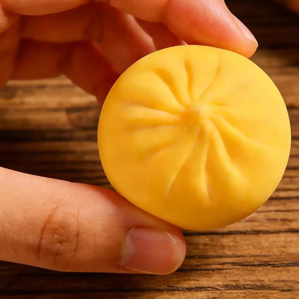 Giocattolo Antistress a Forma di Raviolo, Colorato e Morbido, Design Simil-Pasta, Allevia lo Stress e Calma l'Umore