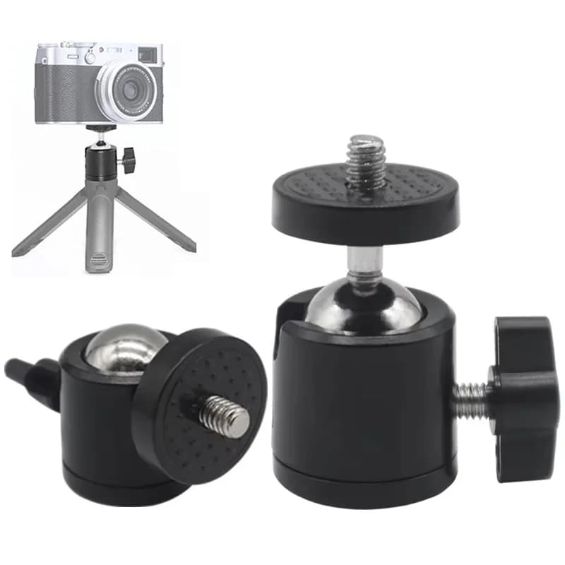 Universal Mini 1/4 Swivel Mini Ball Head Screw Tripod Mount Adapter For Go Pro Camera Camcorder Light Bracket Camera Accessories