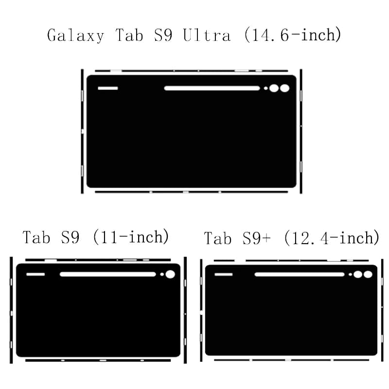 Pellicola Adesiva Pretagliata 1 Pezzo per Retro e Lati per Samsung Tab S9 FE 11\" FE+ Plus 12.4\" ULTRA 14.6 Pollici