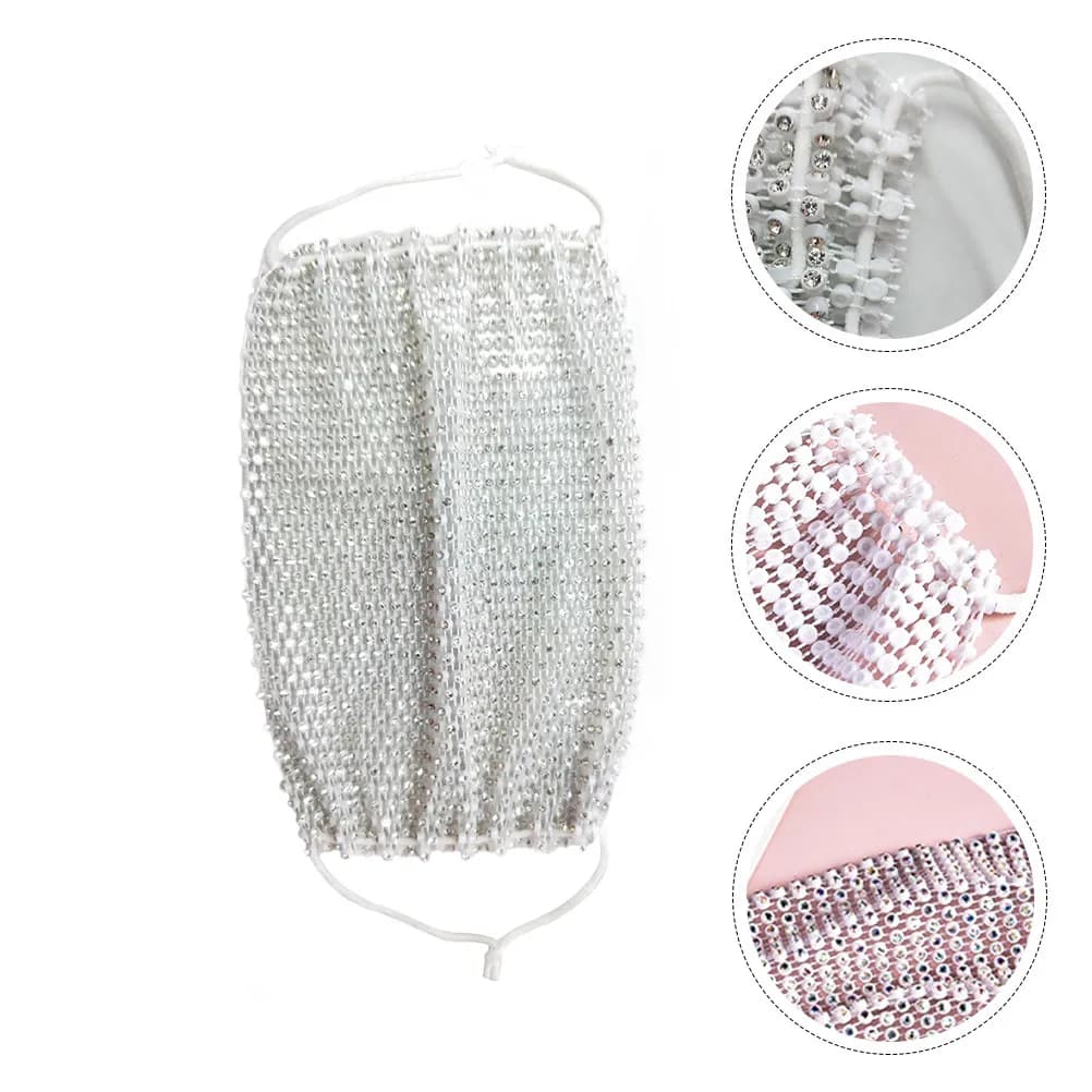 1 Pezzo Maschera con Strass per Donne, Copertura Viso Sottile e Traspirante alla Moda per Feste, Cosplay e Spettacoli