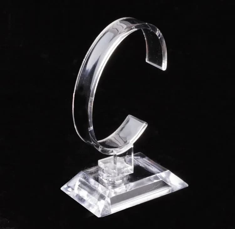 Exhibitor for wholesale transparent watches Exhibitor for wristbands with transparent bracket with C ring