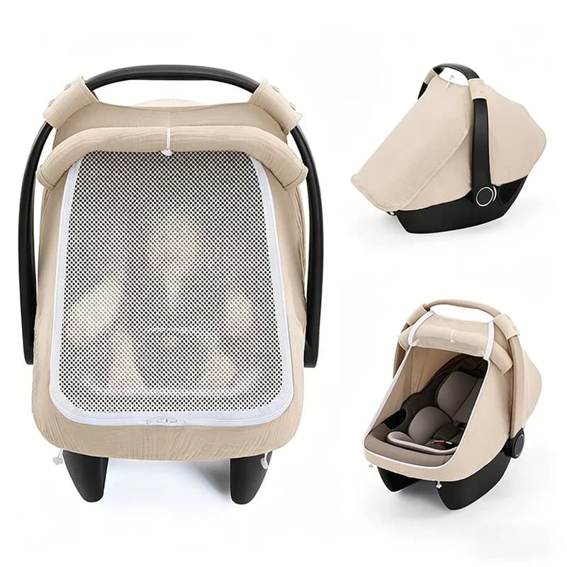 Car Seat Covers for Babies, Summer Baby Car Seat Cover for Boys Girls with Breathable Window Lightweight Infant Car Seat Canopy