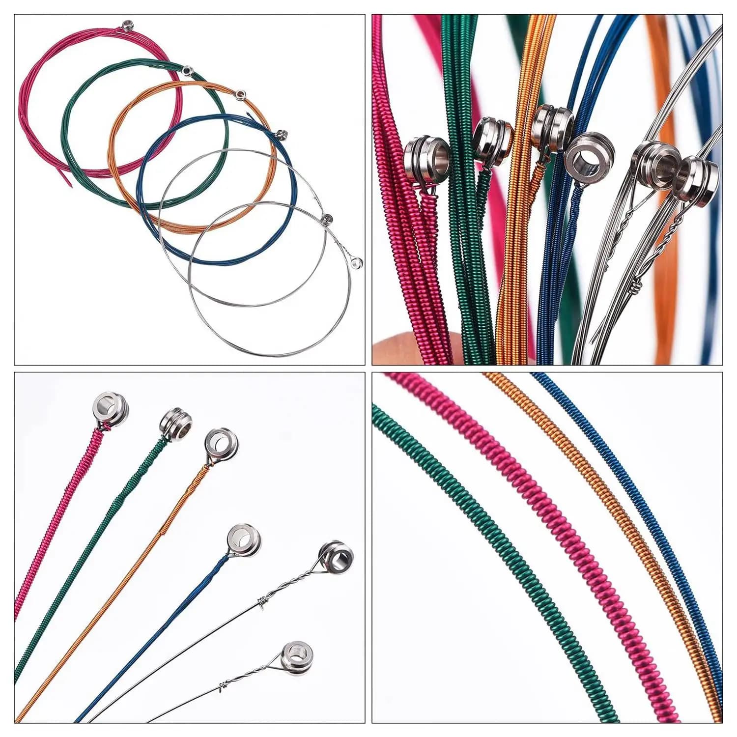 [AD12] Kit 18 Corde per Chitarra, Strumento per Cambio Corde Chitarra Acustica, Corde Acustiche, Plettri, Capotasto, Adesivi Scala, Porta Plettri